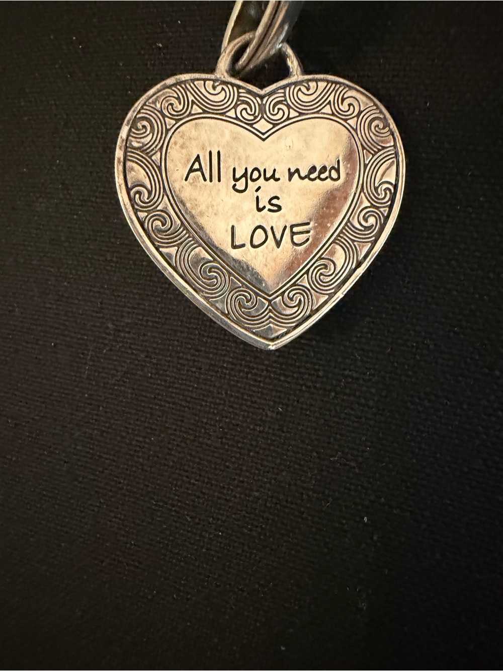Brighton Retired Crystal Voyage Silver Heart Filigree Pendant Necklace - Picture 3 of 6